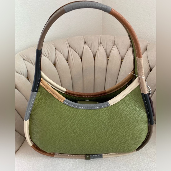 Coachtopia Ergo Bag With Colorful Binding In Upcrafted Leather - Olive Green - Picture 8 of 10